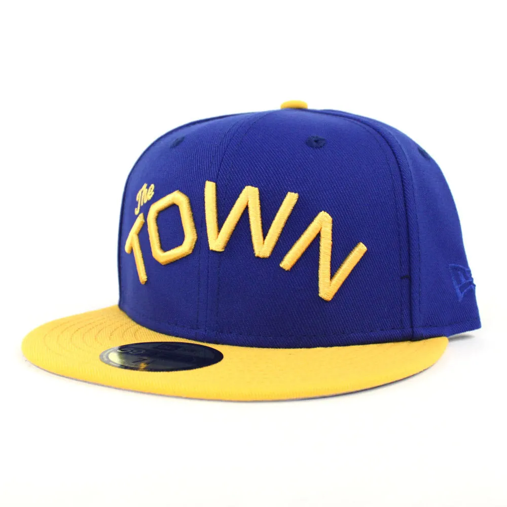 The Town Golden State Warriors New Era 59Fifty Fitted Hat (Blue Yellow Gray Under Brim)