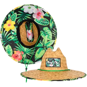 Under Brim Straw Hat | Hawaiian Floral 2.0
