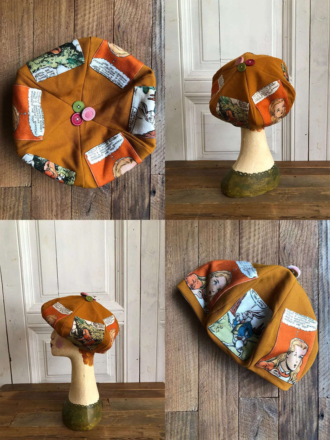 Unlogical Poem Fresh Style Summer Print/Embroidery Patchwork Beret
