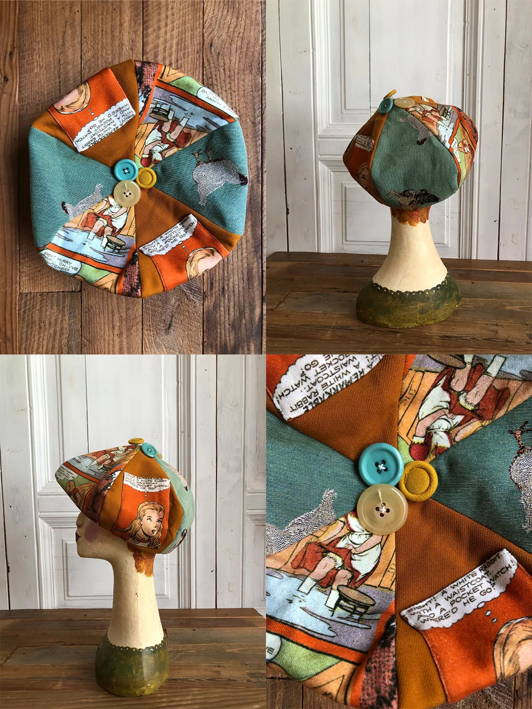 Unlogical Poem Fresh Style Summer Print/Embroidery Patchwork Beret