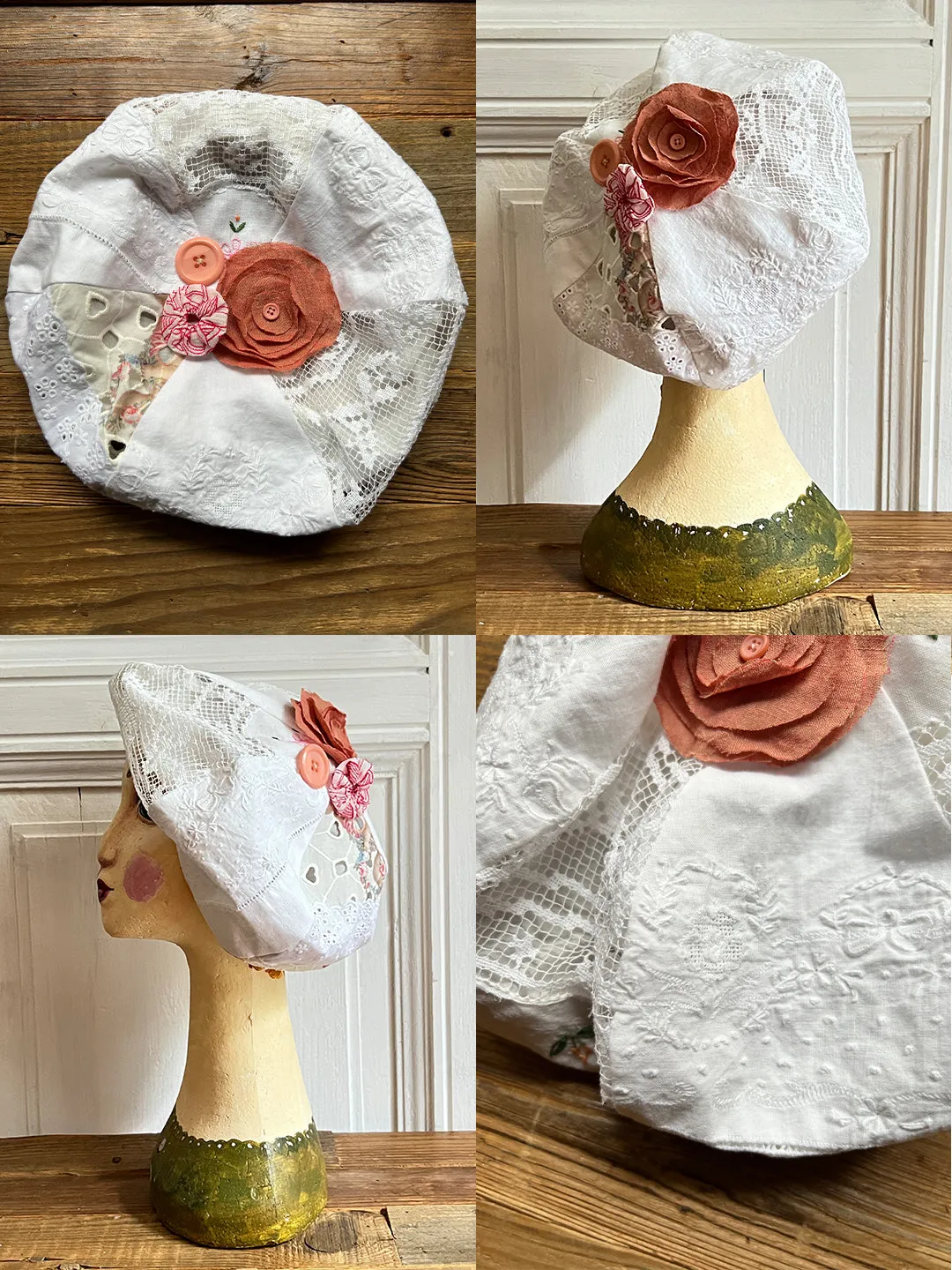 Unlogical Poem Fresh Style Summer Print/Embroidery Patchwork Beret