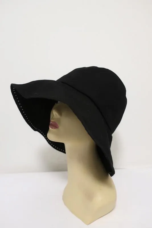 Valeur Mad Factory Floppy Wide Brim Hat Tetora Black Cotton