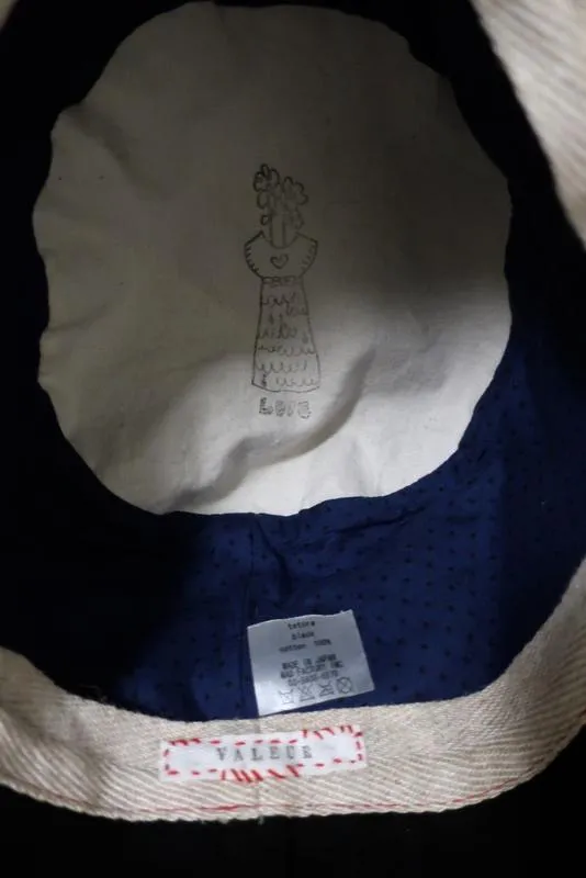 Valeur Mad Factory Floppy Wide Brim Hat Tetora Black Cotton