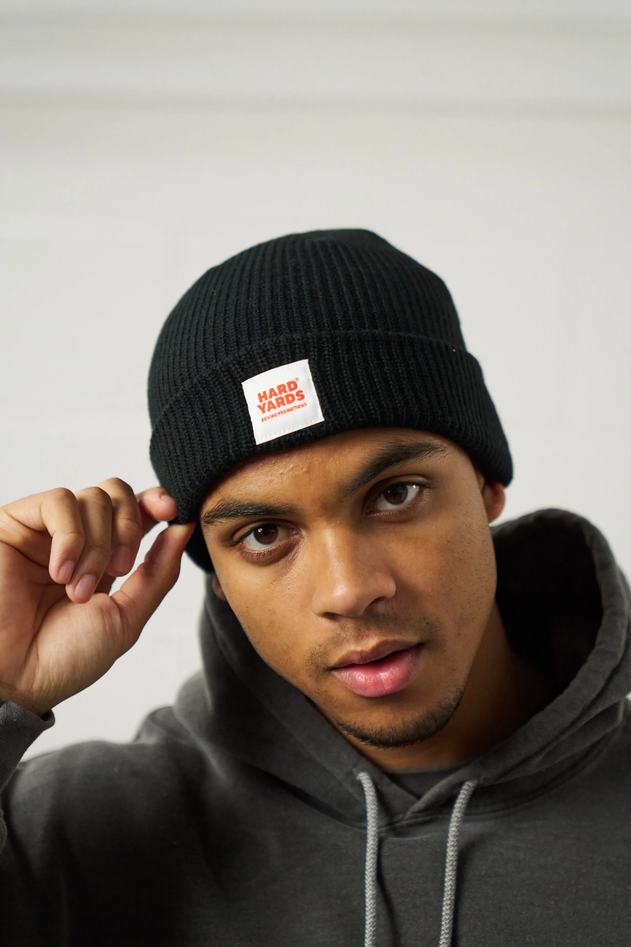 Vice 84 'Hard Yards' Fisherman Ribbed Beanie - Black