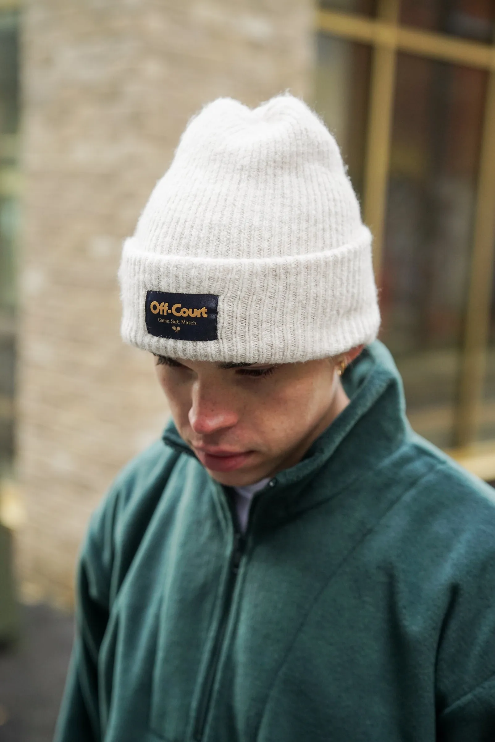 Vice 84 'Off-Court GSM' Cosy Ribbed Beanie - Almond