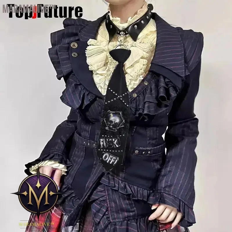 Women Men Y2K Girl Boy Gothic Harajuku Punk Steampunk Pre-Tied Ties Skeleton Necktie Accessories Halloween Cosplay Tie Choker