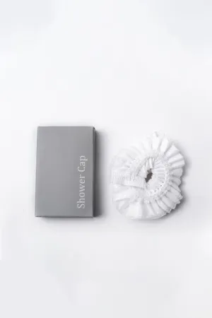 Women’s Eco Shower Cap, Elastic & Waterproof, Protected Hairs, Widely use (White)